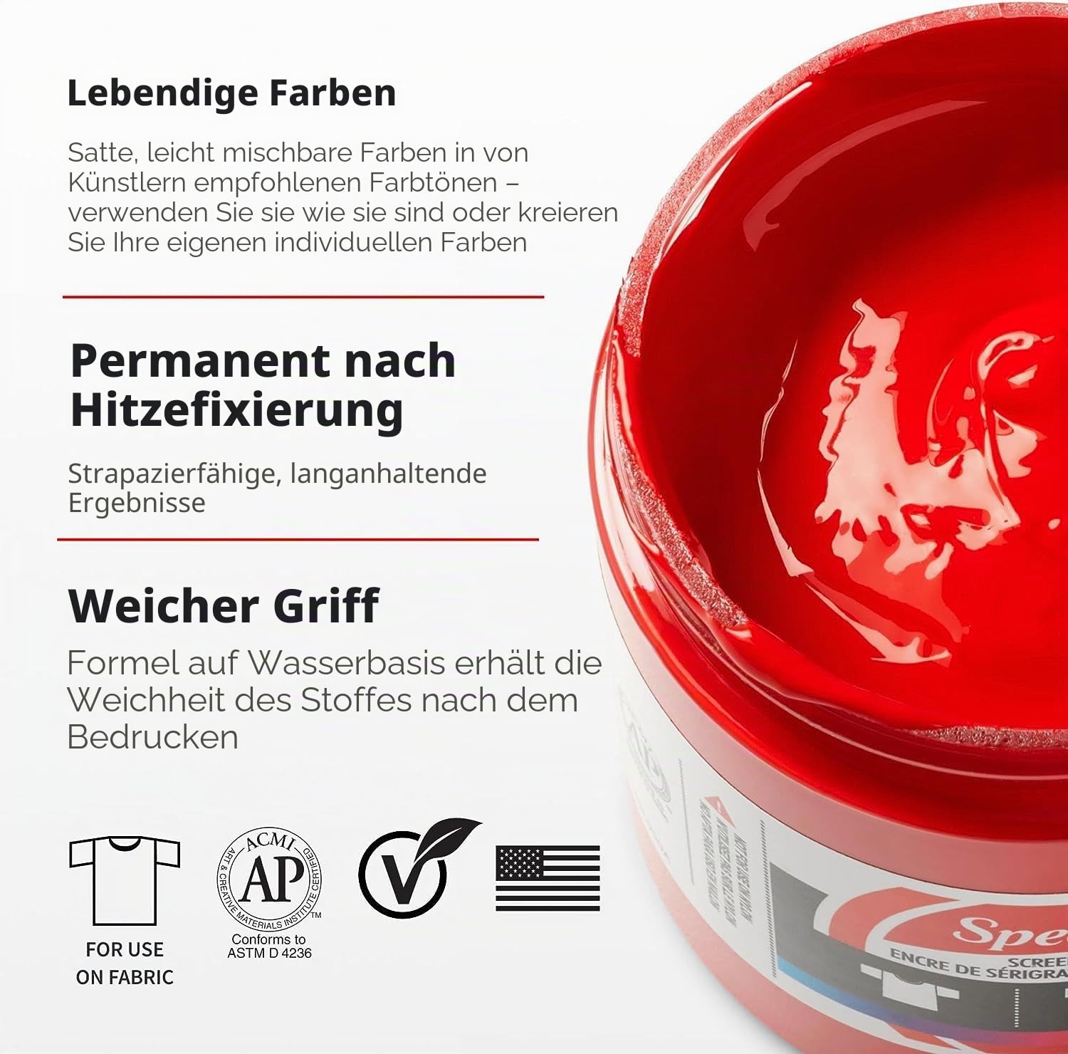 Speedball Stoff-Siebdruck-Tinte Starter-Set 6 Farben 120 ml