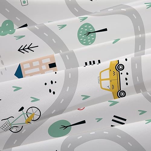 Miniatura 7 de Twin Kids Fitted Sheets Road Traffic Themed Sheet and Pillowcases Set Cute Cartoon Truck Bed Boys Twin Sheet Set 2 Piece Bedding Decor Set