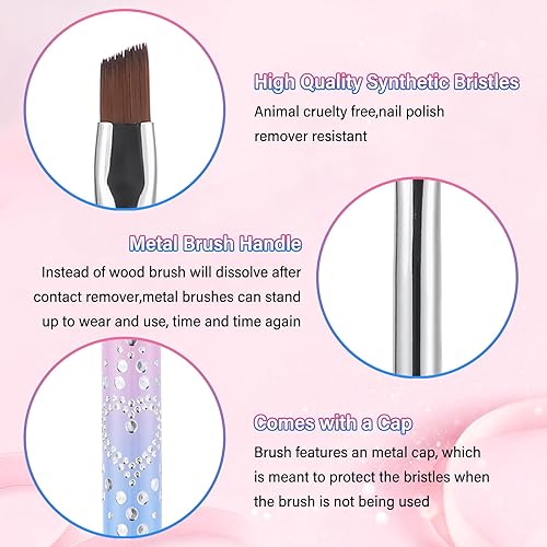 Miniatura 3 de para removedor de esmalte de uñas OPI, 3 cepillos de limpieza de uñas para limpiar errores de esmalte en las cutículas, cepillo de uñas resistente a