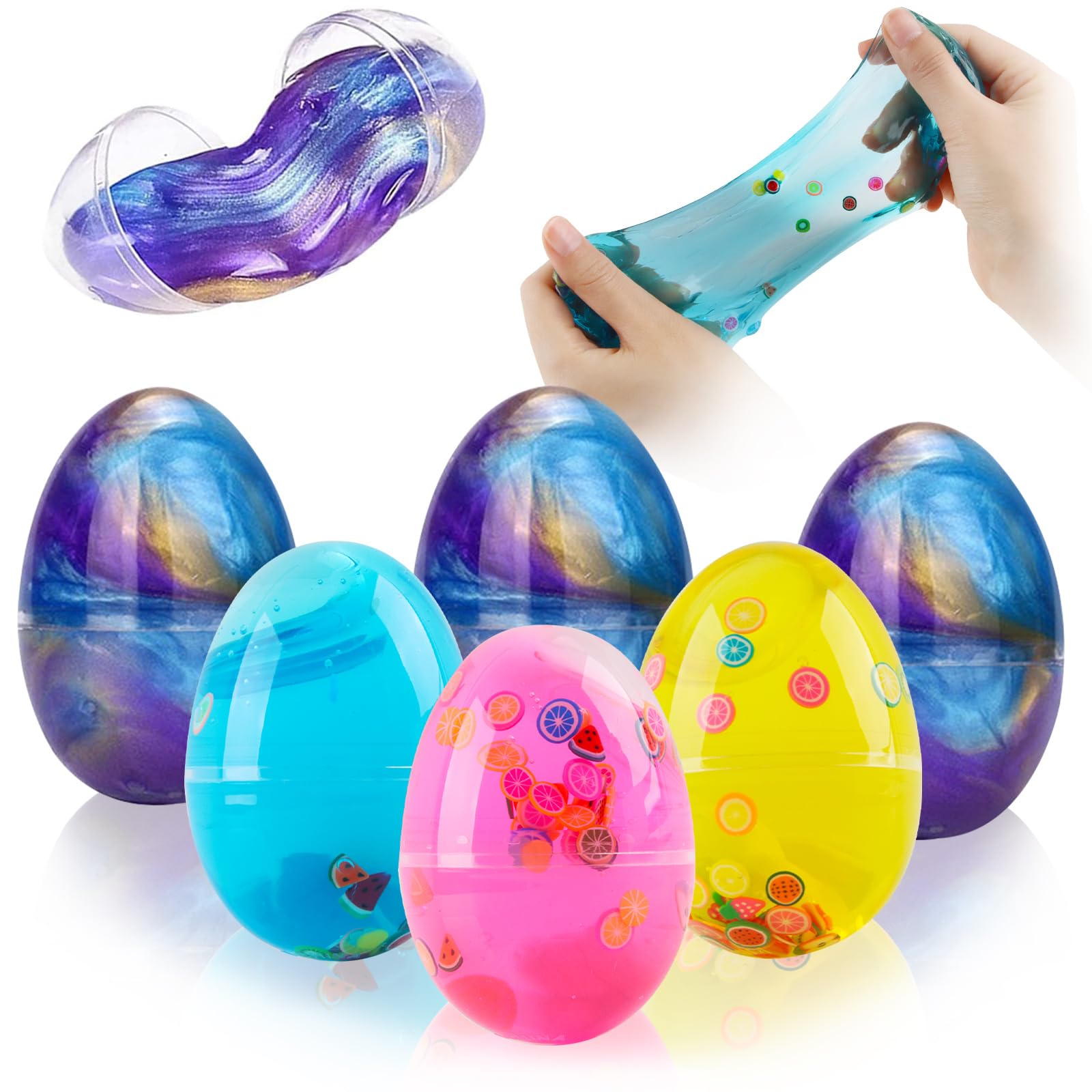 RosyFate Slime Fluffy In Uovo 6 Pezzi, Kit Giocattolo Sensoriale Antistress Per Bambini E Adulti, Regalo Pasqua - 2