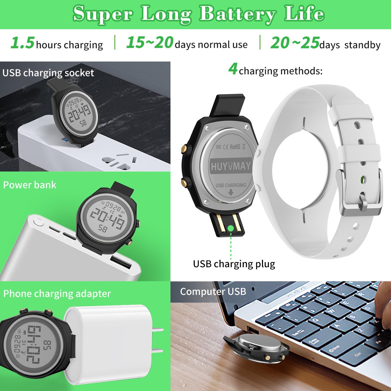 Orologio Pedometro Fitness Tracker Senza App/Bluetooth, Orologio Digitale Impermeabile con Cronometro Sveglia Contacalorie Contatore di Distanza Contapassi, Orologio Sportivo per Donna e Bambini
