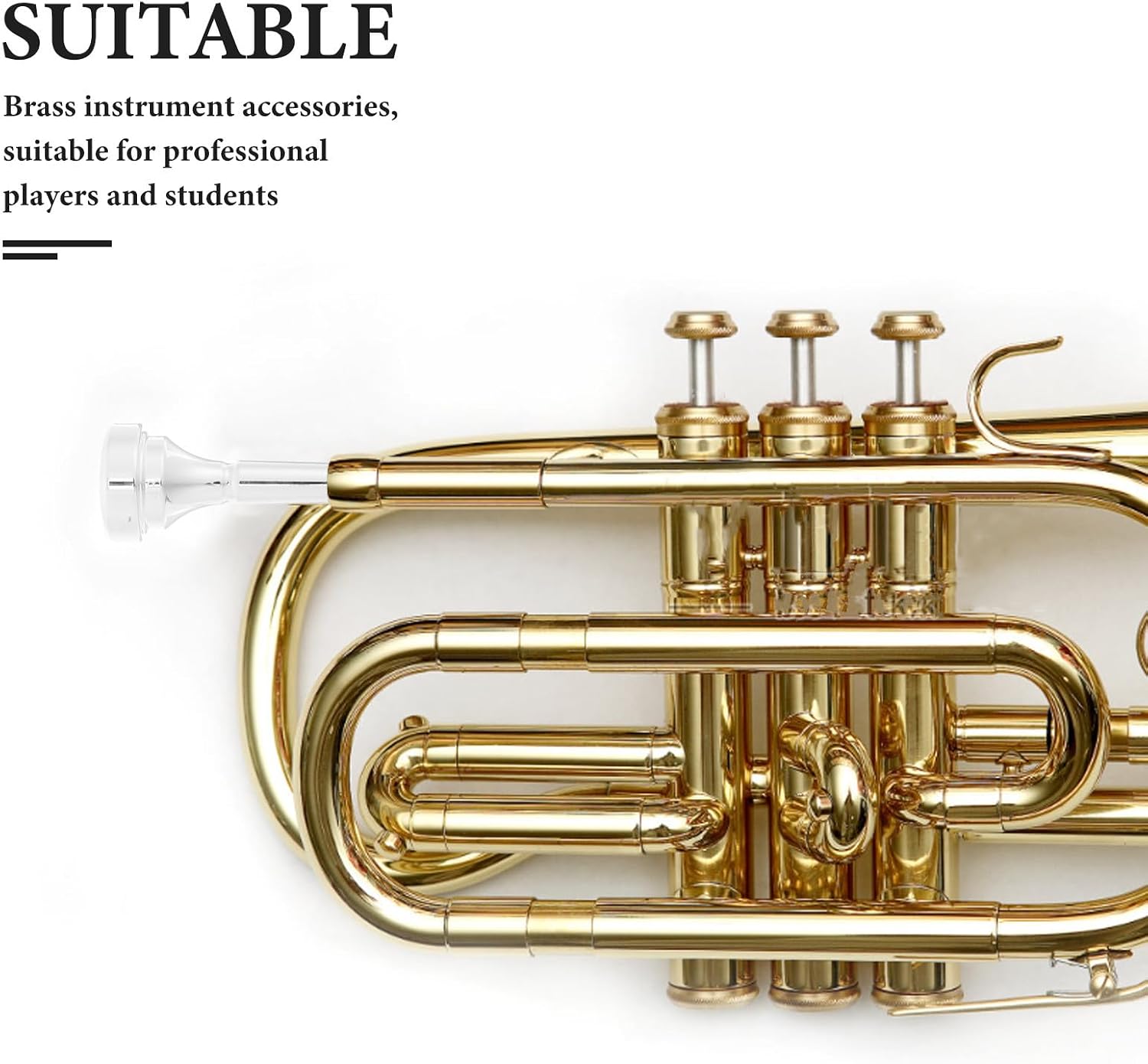 Brass Cornet Mouthpiece Silver-plated 4b for Beginners Practice