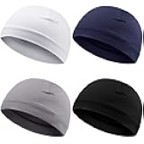 4 Pcs Cotton Skull Caps for Men Women Breathable Beanie Thin Sleep Hat Night Running Cap Helmet Liner for Cycling Gym