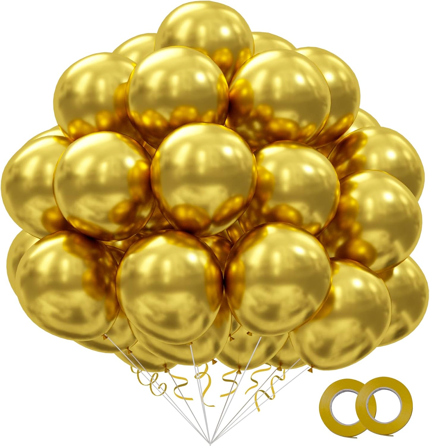 OuMuaMua 62pcs Metallic Gold Balloons Kit 12 Inches Gold