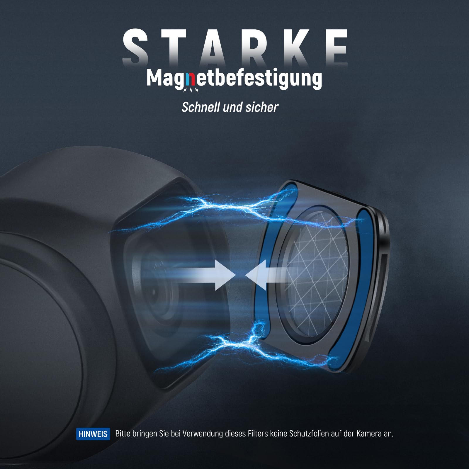 NEEWER Verstellbarer Sternfilter (4/8 zackig), kompatibel mit DJI Osmo Pocket 3 / Pocket 4 / Xtra Muse, magnetischer HD Gimbal Kameraobjektivfilter + Displayschutzfolie, FL-C38