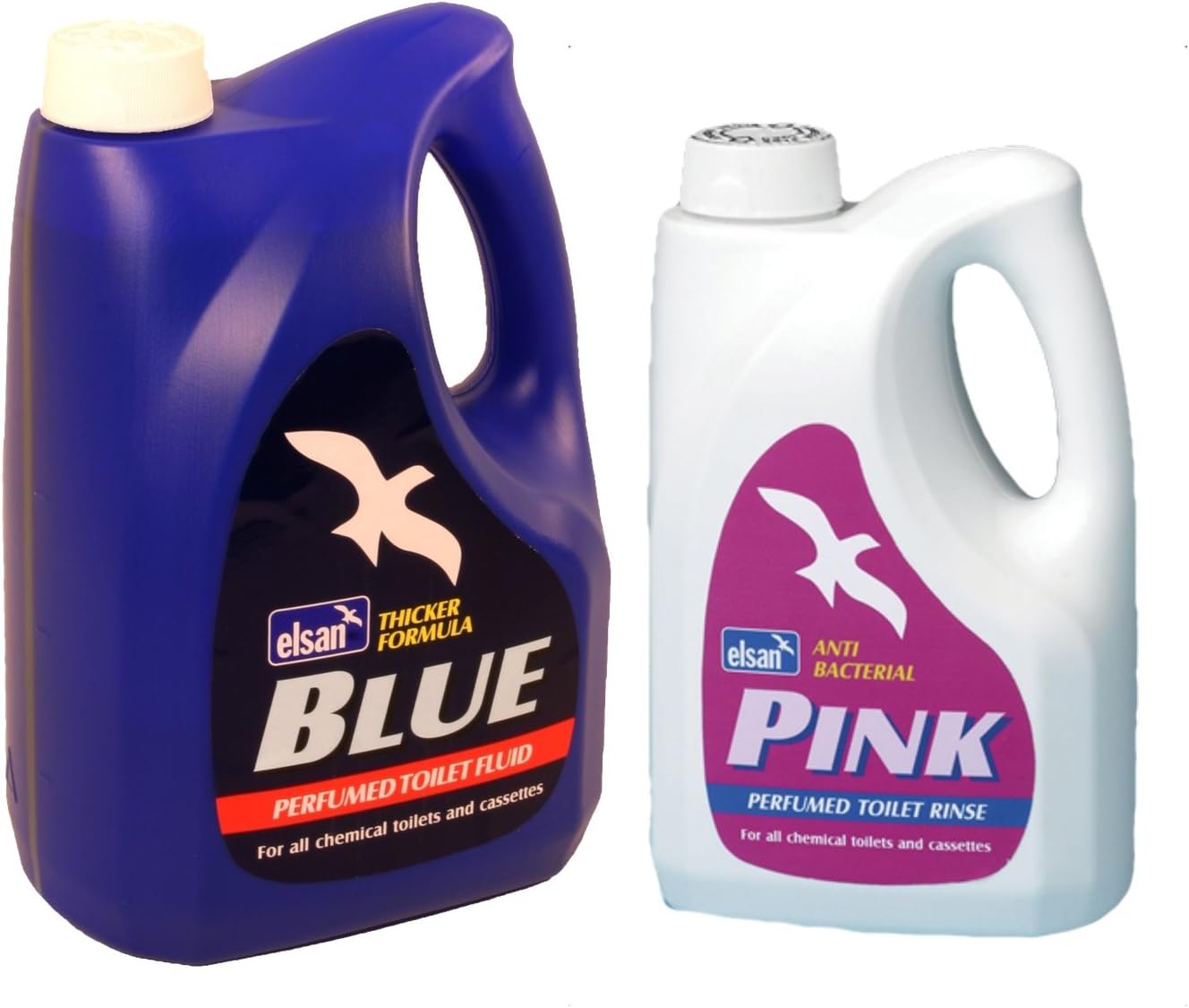 Blue 4L & Pink 2L Toilet Fluid Chemical Cleaner Caravan Motorhome Camping