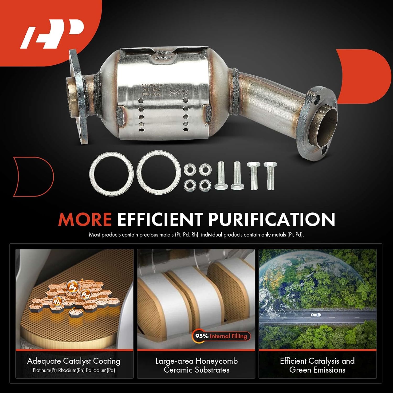 A-Premium Front Catalytic Converter with Gasket Kit Direct-Fit Compatible with Toyota Highlander 2001-2003 & Lexus RX300 1999-2003, 3.0L, E.P.A. Compliant