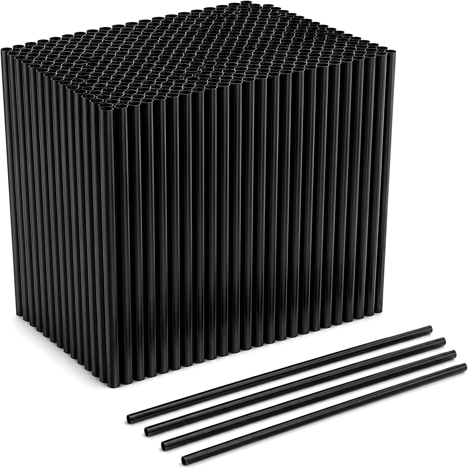 Alink Pitillos Plásticos Desechables Negros 200 Unidades