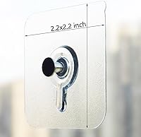 Vista 2 de 20 Pcs Heavy Duty Adhesive Picture Hooks – 33 lbs Load No-Nail Wall Hangers, Waterproof Transparent Sticky Hooks for Frame, Mirror, Bathroom