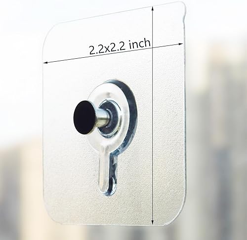 Miniatura 2 de 20 ganchos adhesivos resistentes para fotos, ganchos de pared sin clavos de carga de 33 libras, ganchos adhesivos transparentes impermeables para