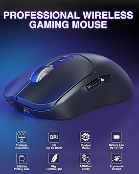 AULA Wireless Keyboard and Mouse Combo, F75 Pro Mechanical Keyboards,75% Gasket Hot Swappable Custom Keyboard+SC580 Wireless Gaming Mouse Black