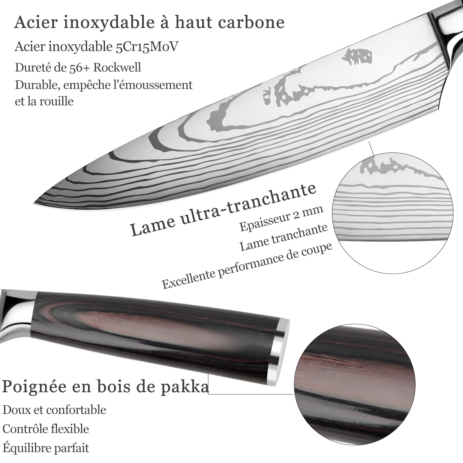 Couteau à sushi japonais Couteaux de cuisine pour ... - Grandado