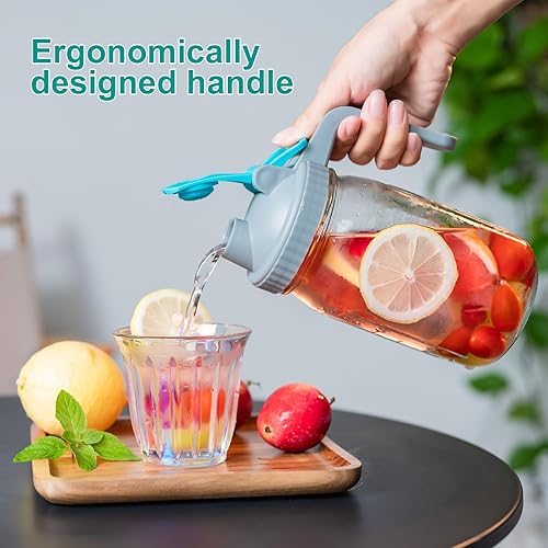 Miniatura 3 de 32oz Glass Pitcher with Lid,Leak Proof,Glass Water Jugs, BPA-Free,Microwave & Dishwasher Safe Pitcher,Sun & Iced Tea, Sangria,Cold Brew Coffee & More