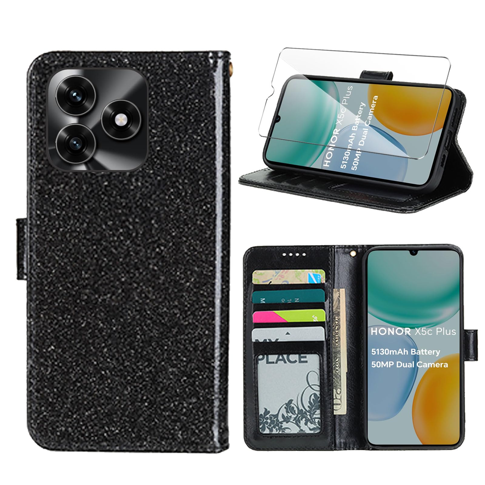 Honor X5 Plus Cover Custodia Per Honor X5 Plus Con 3 Pellicole Vetro Temperato - Cover TPU Ultra Sottile Antiurto E AntiGraffio Honor X5 Plus Cover Custodia Per Honor X5 Plus Con 3 Pellicole Vetro Temperato - Cover TPU Ultra Sottile Antiurto E AntiGraffio