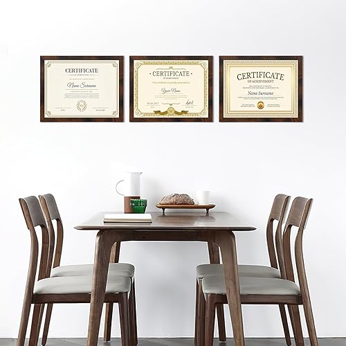 Miniatura 6 de Paquete de 1 portarretratos de 8.5 x 11 pulgadas para mesa y pared, marco de fotos marrón rústico de 8.5 x 11 pulgadas para visualización horizontal