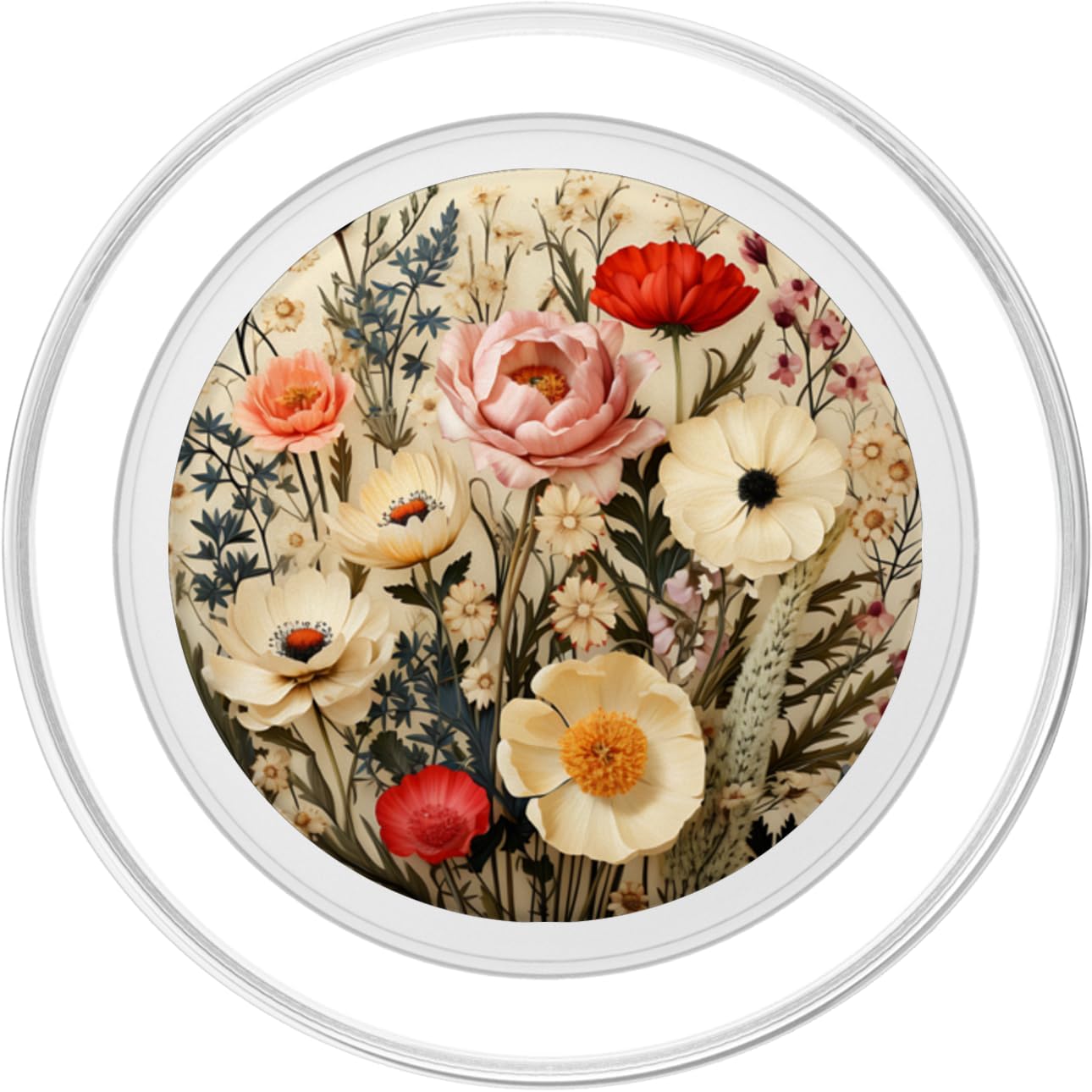 Mixed Flower Bouquet Floral Pattern Wildflowers PopSockets MagSafe PopGrip for iPhone