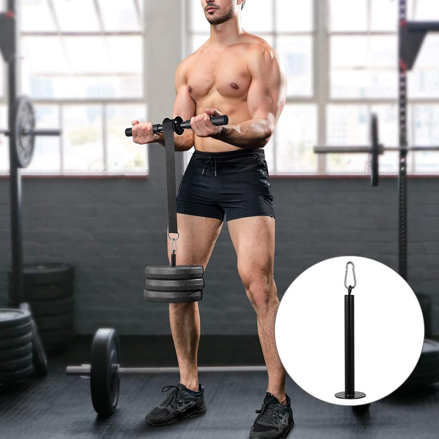 KICHOUSE Weight Bar Holder Rod Rack Barbell Slice Load Tray Weight Plate Rack Strength Training Equipment