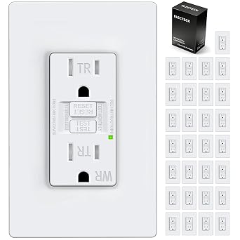 ELECTECK 30 Pack 15A GFCI Outlet, Self-Test, Screwless Wallplate, UL Listed | Ultra Slim Design, 15 Amp GFI Receptacles, Weather Resistant with LED Indicator, Ground Fault Circuit Interrupter, White