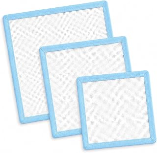 Jersige 18 Count Aida Cloth 8.6x8.6in, 3 Pcs Blue Fine Cross Stitch Canvas | 3-Piece Set, 18CT Fine Mesh Blue Aida Fabric, Pre-Stiffened Canvas, Finished Edges for Detailed Cross Stitch & Embroidery