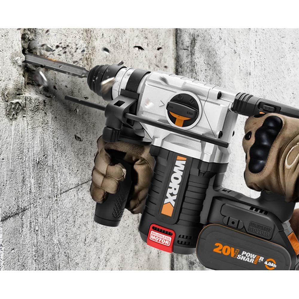 Worx WX380.9 Tassellatore-demolitore brushless-2,2j-20V a batteria - solo corpo macchina