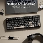 RK ROYAL KLUDGE R98 Pro Wired Mechanical Keyboard, 96% Creamy Gaming Keyboard RGB Backlit with Number Pad and Volume Knob, Gasket Mount, MDA Profile PBT Keycaps, Hot Swappable Pre-lubed Linear Switch