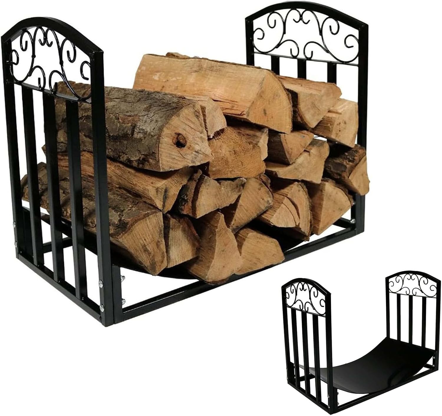 Firewood Stand, Indoor Firewood Holder, Waterproof Rustproof Stable Log Holder, Small Firewood Rack Indoor, for Indoor Fireplace Decor