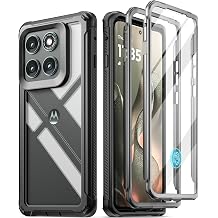 Poetic Guardian Case for Motorola Moto Edge 2025 [Not for 2024 Version], [20FT Mil-Grade Drop Tested], Full Body Hybrid Shockproof Bumper Cover with Built-in Screen Protector, Black/Clear
