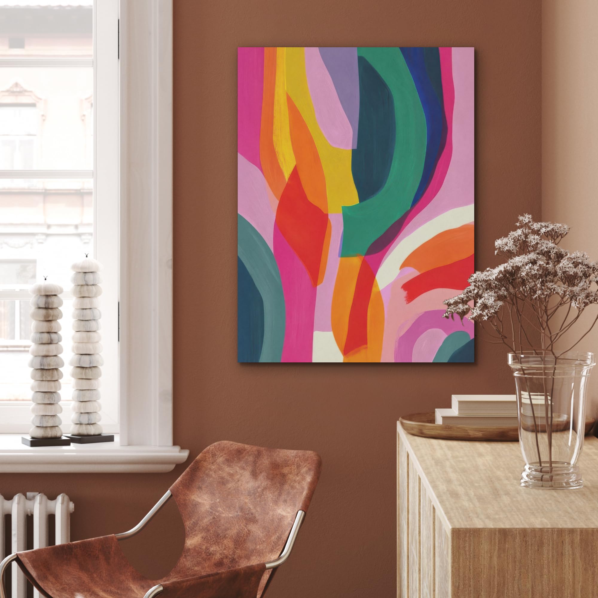 "MuchoWow© Pannelli Fonoassorbenti Parete Acustici 60x80 cm Insonorizzanti Pannello Fonoassorbente Design Isolante Acustico Fonoisolanti Insonorizzazione Stanza Forme - Ondulate - Astratte - Rosa bril