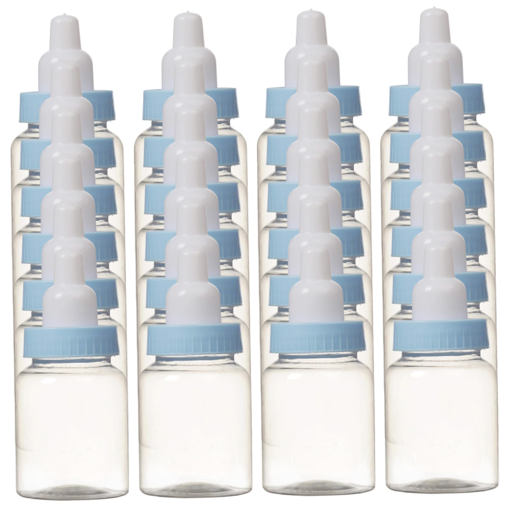 StaZamor 24Pcs Clear Fillable Mini Baby Bottle Party Favors, 3.5x1.6in Plastic Candy Bottles for Baby Shower, Newborn Birthday Decorations, Candy Container