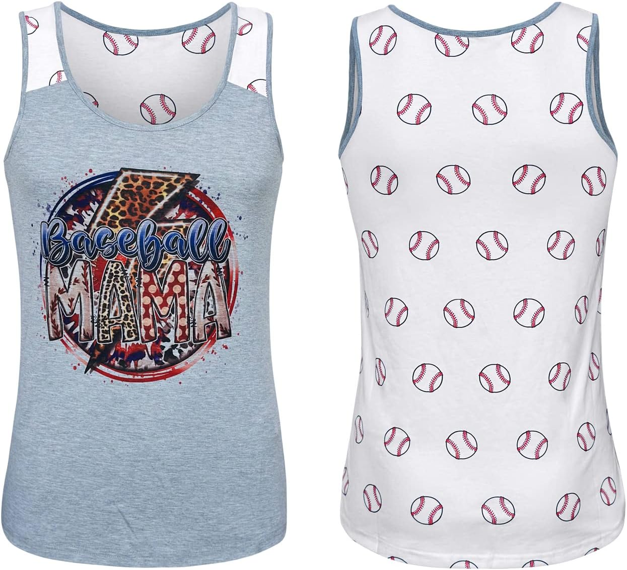 ILTEX Sports Tank Tops for Mom Fans Apparel Baseball Softball Basketball Soccer Volleyball