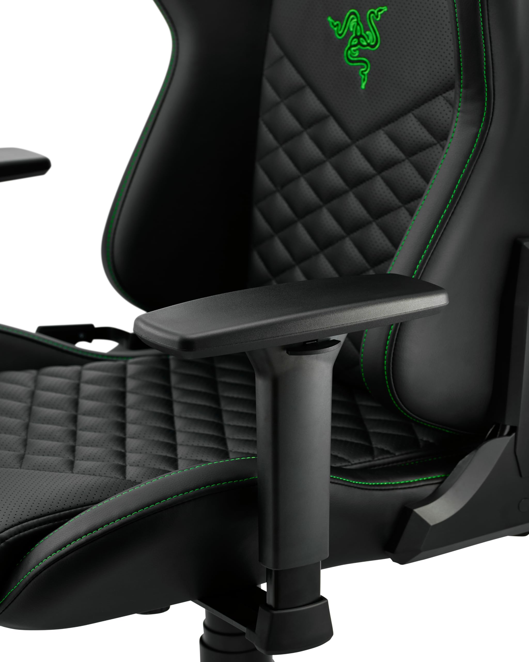 Razer Edition Tarok Natrix - Sedia da gaming in pelle sintetica traspirante, trapuntata, con braccioli 3D, funzione basculante, cuscino lombare e cuscino, fino a 130 kg, colore: Nero