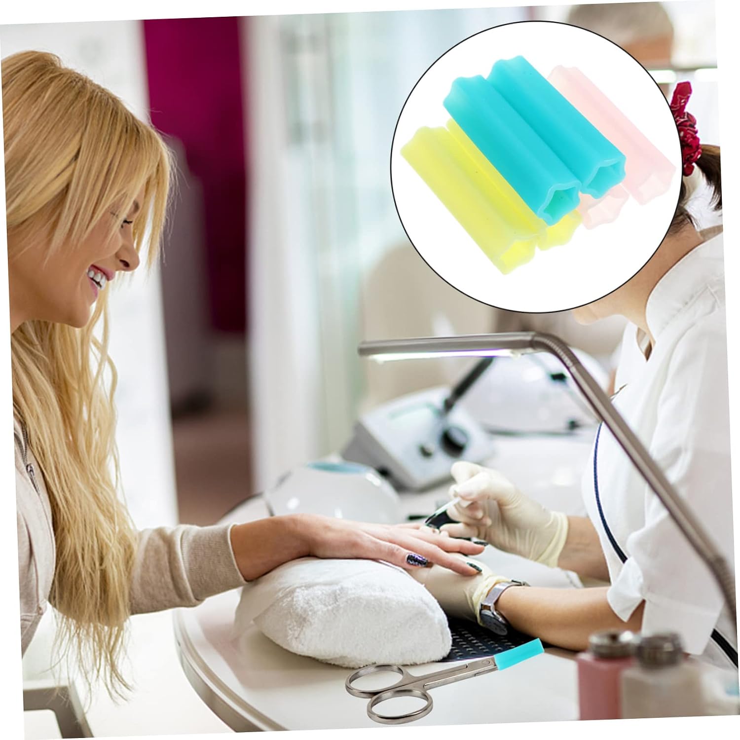 12pcs Silicone Cover for Nail Tool Handle Cuticle Scissor Handle Sleeve Non-slip Trimmer Protection Manicure Tool Cover