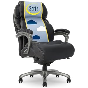 Serta Jackson Big and Tall Executive Home Office Chair with Smart Layers Technology Wide Seat Cushion Modern Comfy