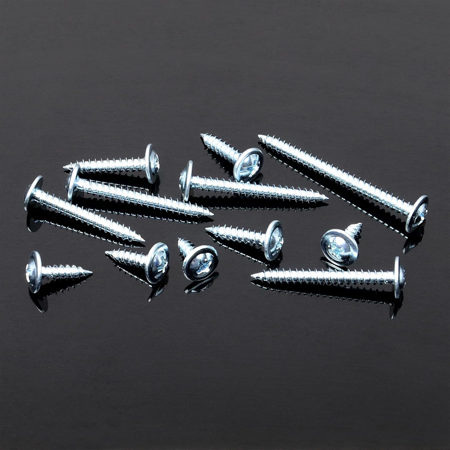 350Pcs #8 × 5/8" Wood Screws, Phillips Truss Head Wood Screw, Quick Metal Self Tapping, Black Screws for Wood, Galvanized Iron Zinc Oxide Plated Steel By Mywish
