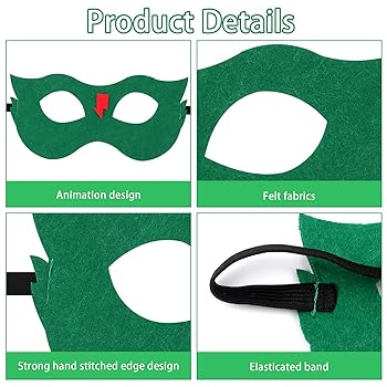 Maschere Supereroi In Feltro - 16 Pezzi Per Bambini, Per Feste E Halloween - Foto 9