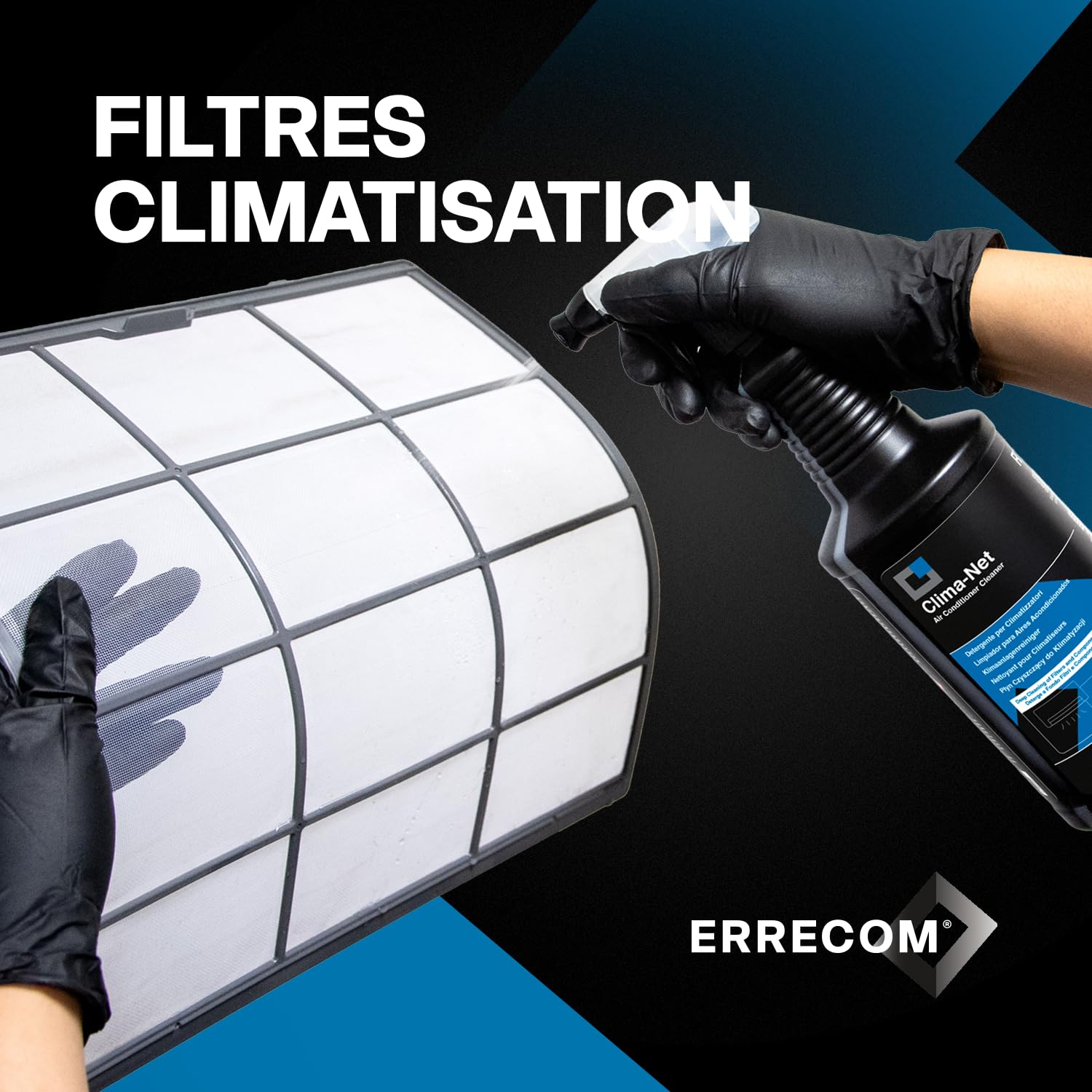 Errecom Clima-Net, Maxi Formato 1 Litro, Detergente per Climatizzatori, Filtri, Batterie Alettate, Deflettori e Unità esterne, Pulizia Profonda Condizionatore, Rimuove Sporco e Cattivi Odori, 1 L - 4
