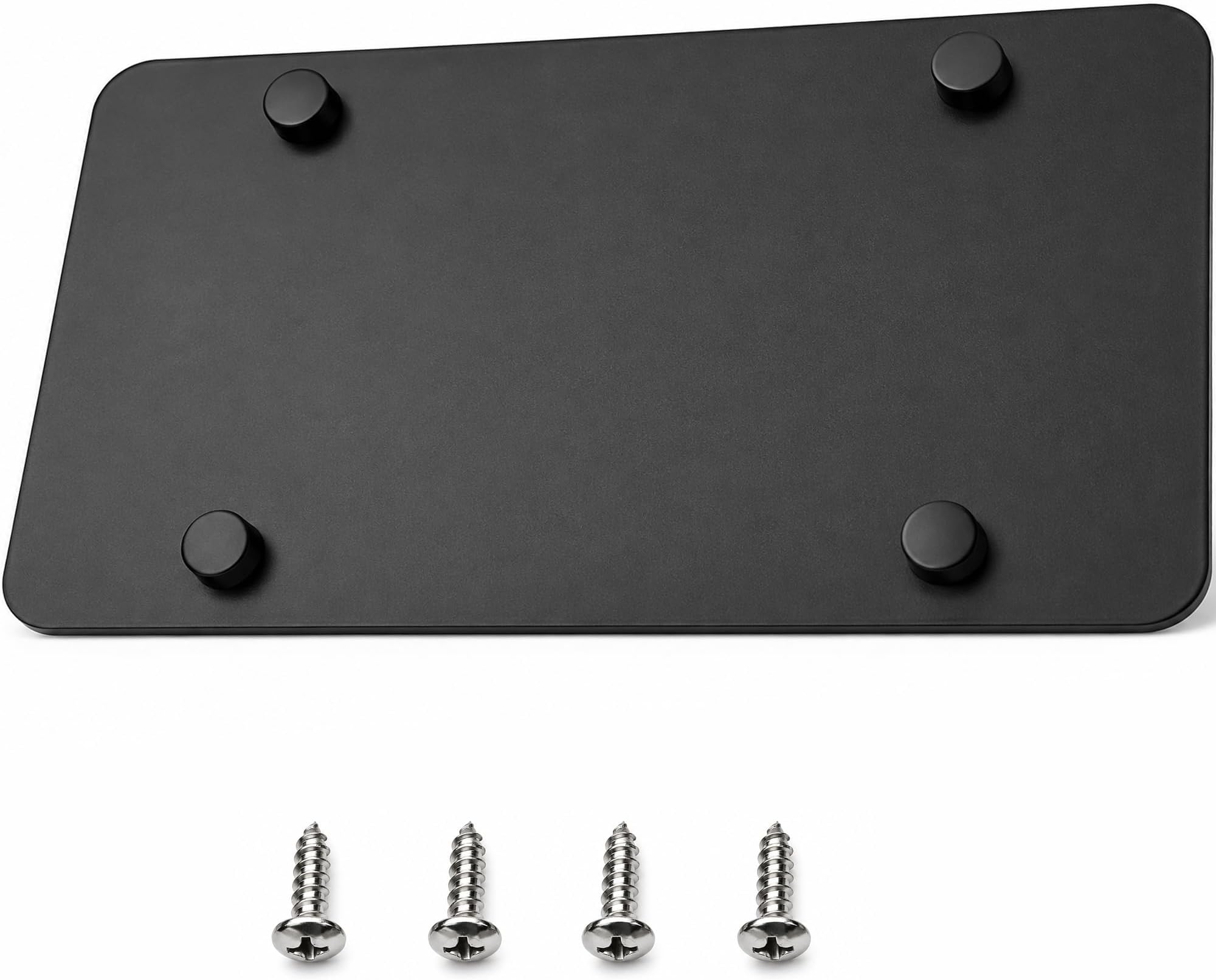 Stainless Steel License Plate Backing Plate, Matte Black, 12 x 6 Inch