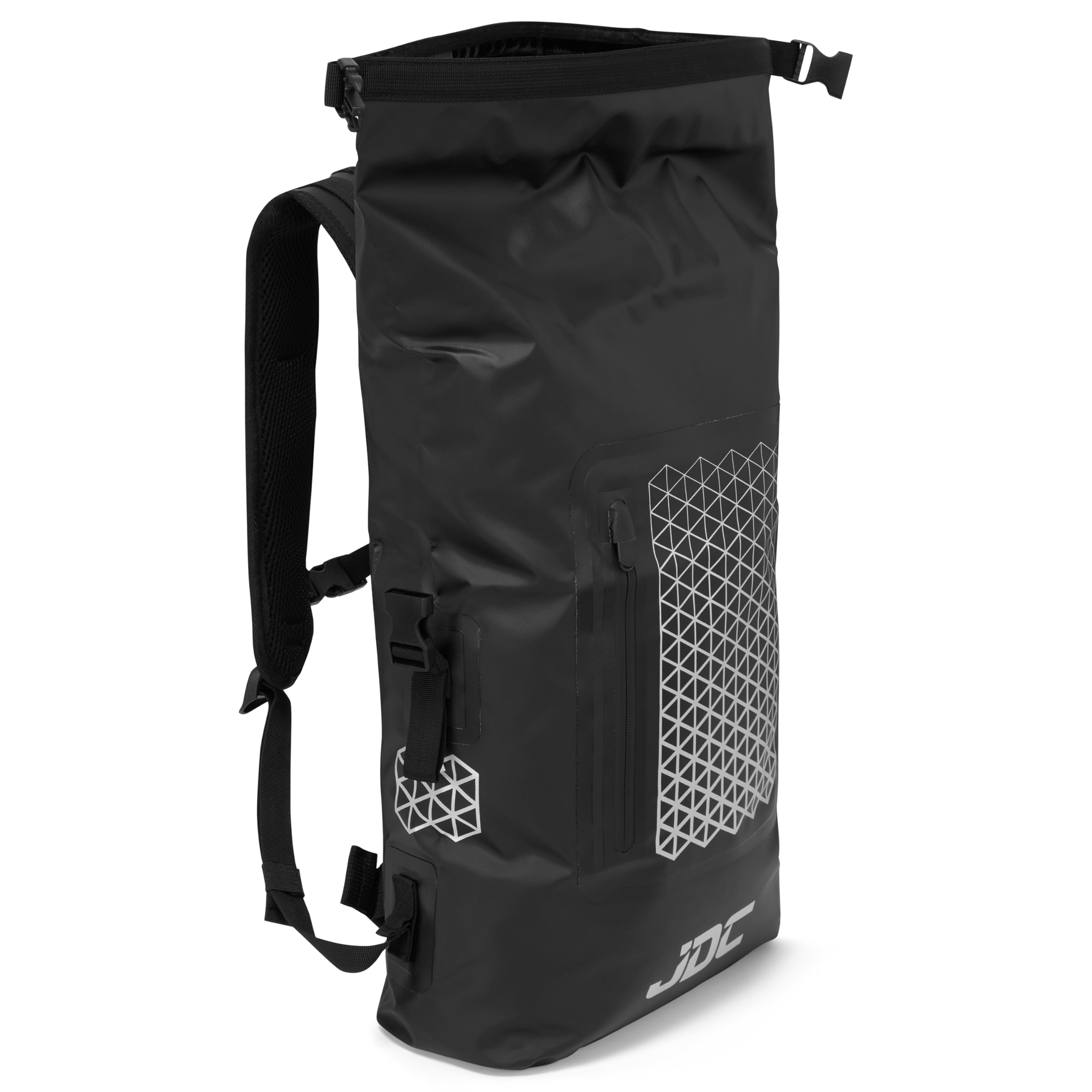 JDC Motorrad-Rucksack 100% Wasserdicht Dry Bag Roll Top – Schwarz – Delta – 30L