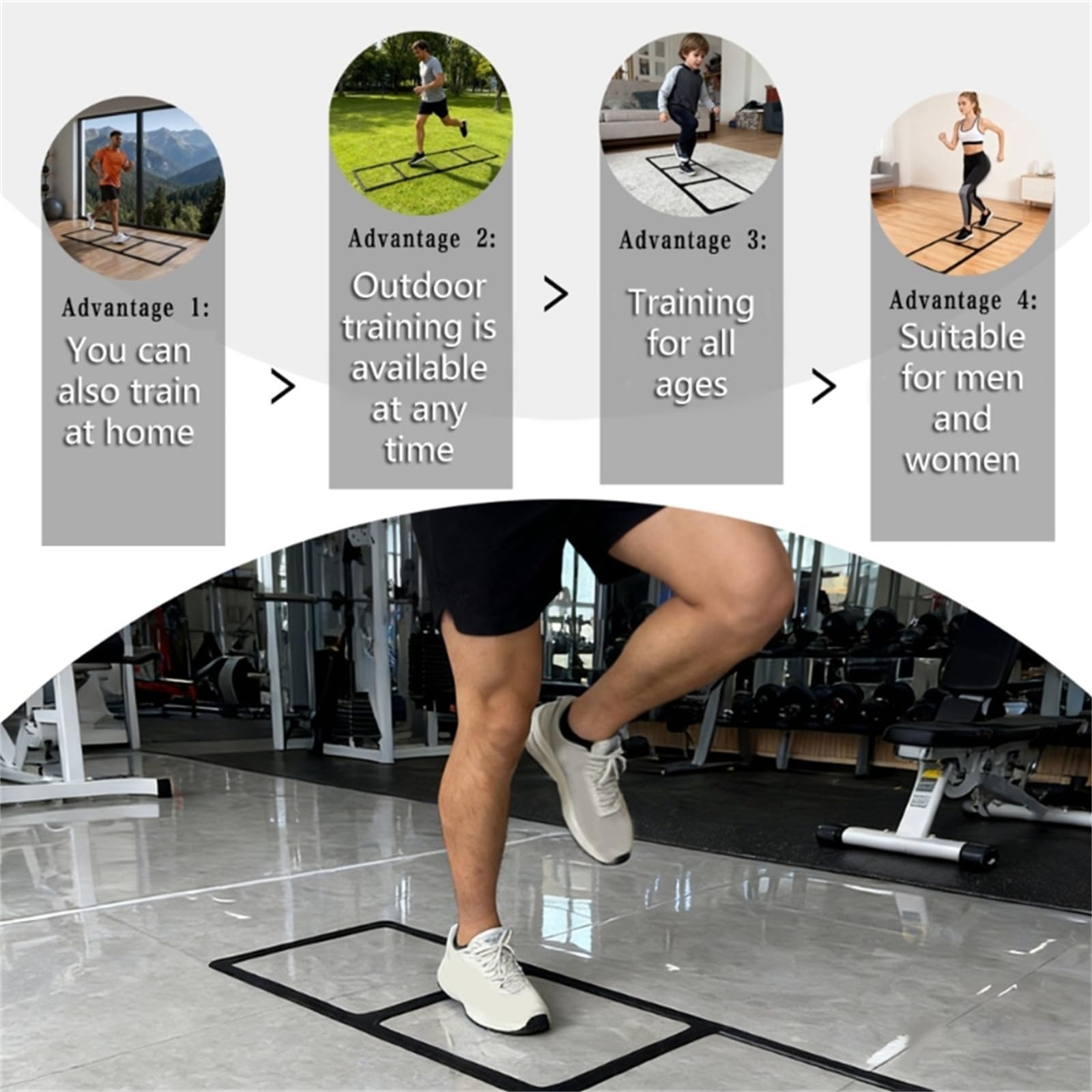 L'attrezzatura professionale di agilità della sezione 3 migliora il potere dell'equilibrio per gli atleti adulti scala di addestramento sottile