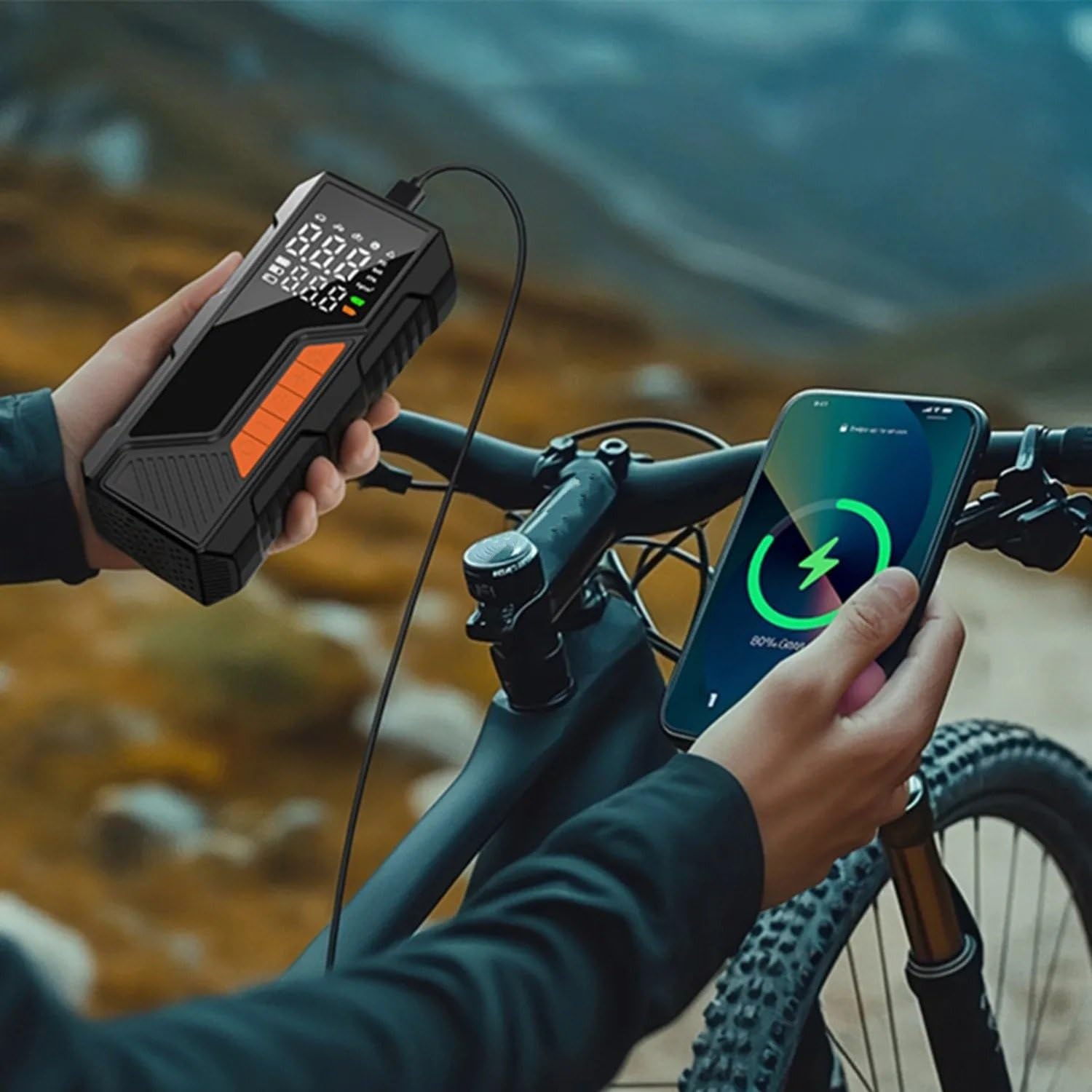 Compresores de Aire portátiles Inflador de neumáticos con compresor de Aire portátil, 150PSI, con manómetro Digital, Coches, Motocicletas y Bolas, luz LED Inflador Ruedas Coche