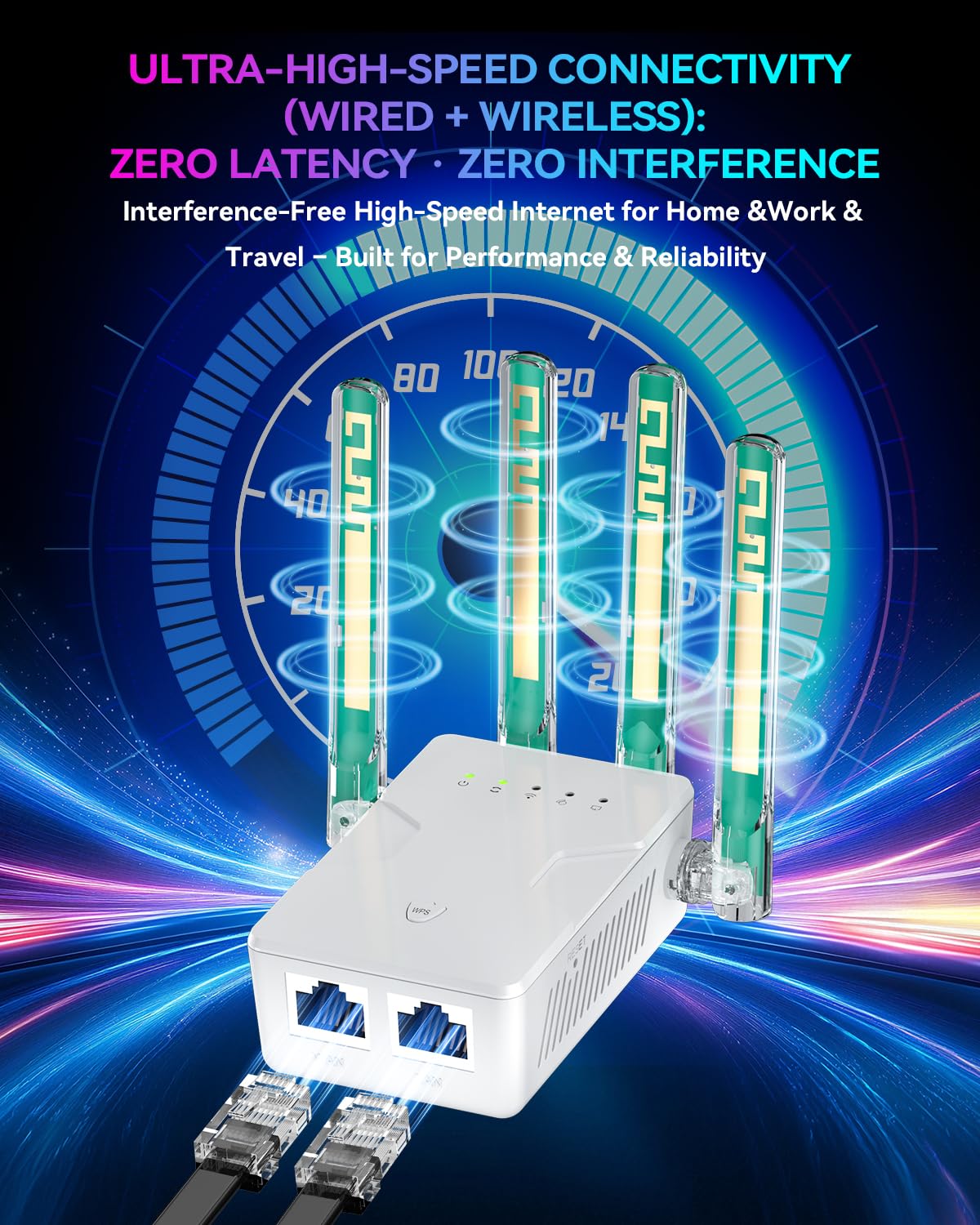 2026 Nuovo WiFi Extender Internet Booster, lungo raggio fino a 18 ksq.ft, ripetitore Internet wireless router amplificatore di segnale amplificatore di segnale per casa, punto di accesso 15X velocità