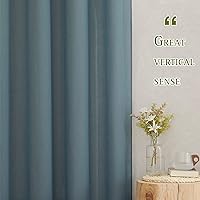 Vista 215 de NICETOWN Cortinas semitraslúcidas con textura de lino, con ojales, tratamiento de ventanas, cortinas verticales de lino con filtro de luz para sala