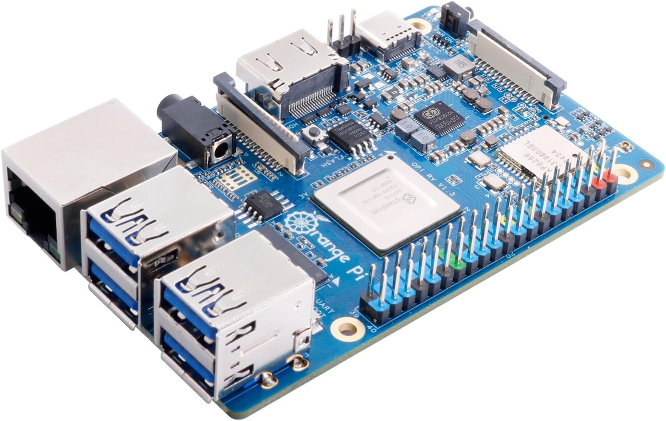 Orange Pi RV 2GB/4GB/8GB LPDDR4 RISC-V Single Board Computer with StarFive JH7100 4-Core 64-Bit Processor, Wi-Fi 5.0/Bluetooth 5.0, Development Board Run Linux/Debian(2GB)