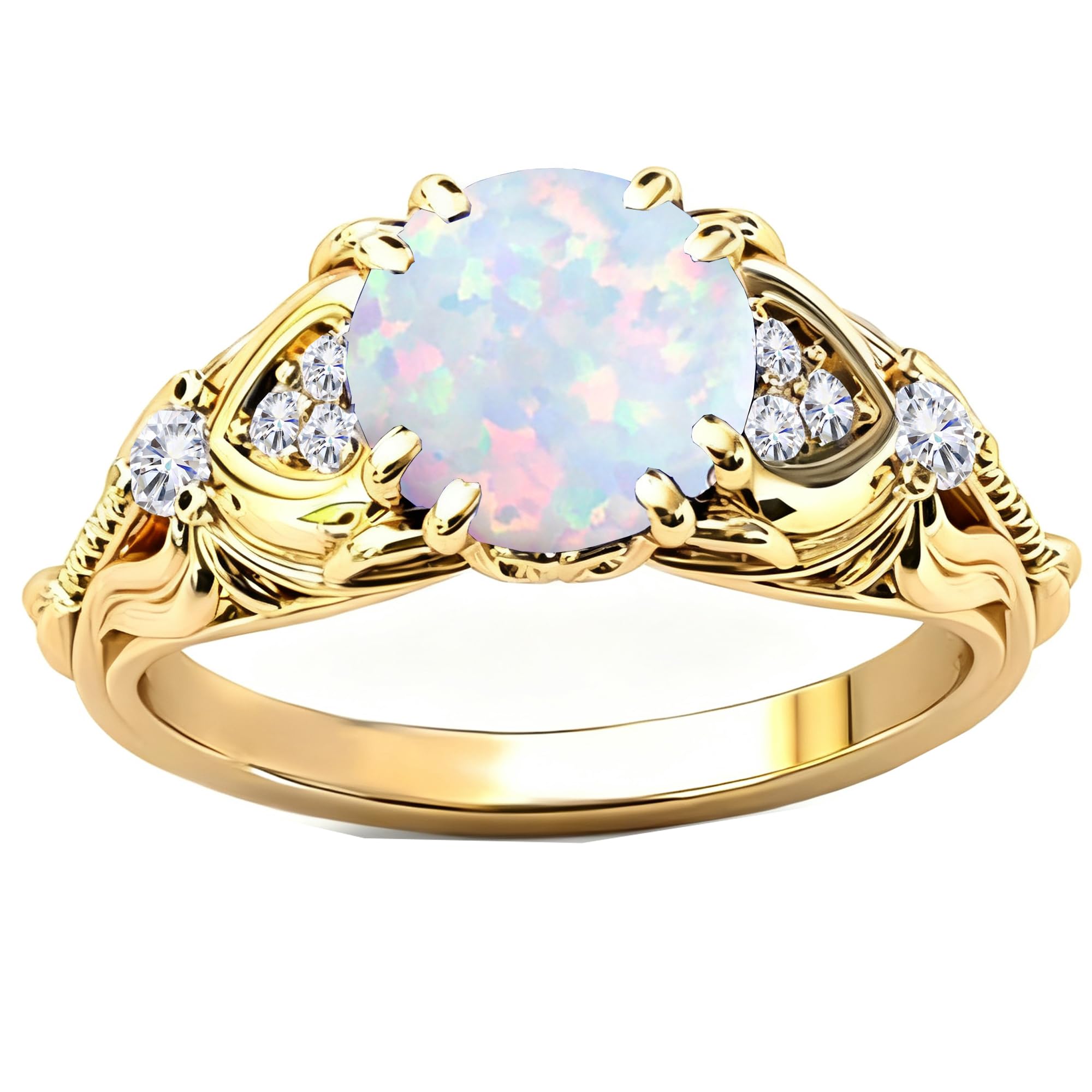 Gemstone Vintage Rings for Women s925 Sterling Silver Round Cut 1.0 Carat Gemstone with Moissanite Promise Engagement Anniversary Ring for Her