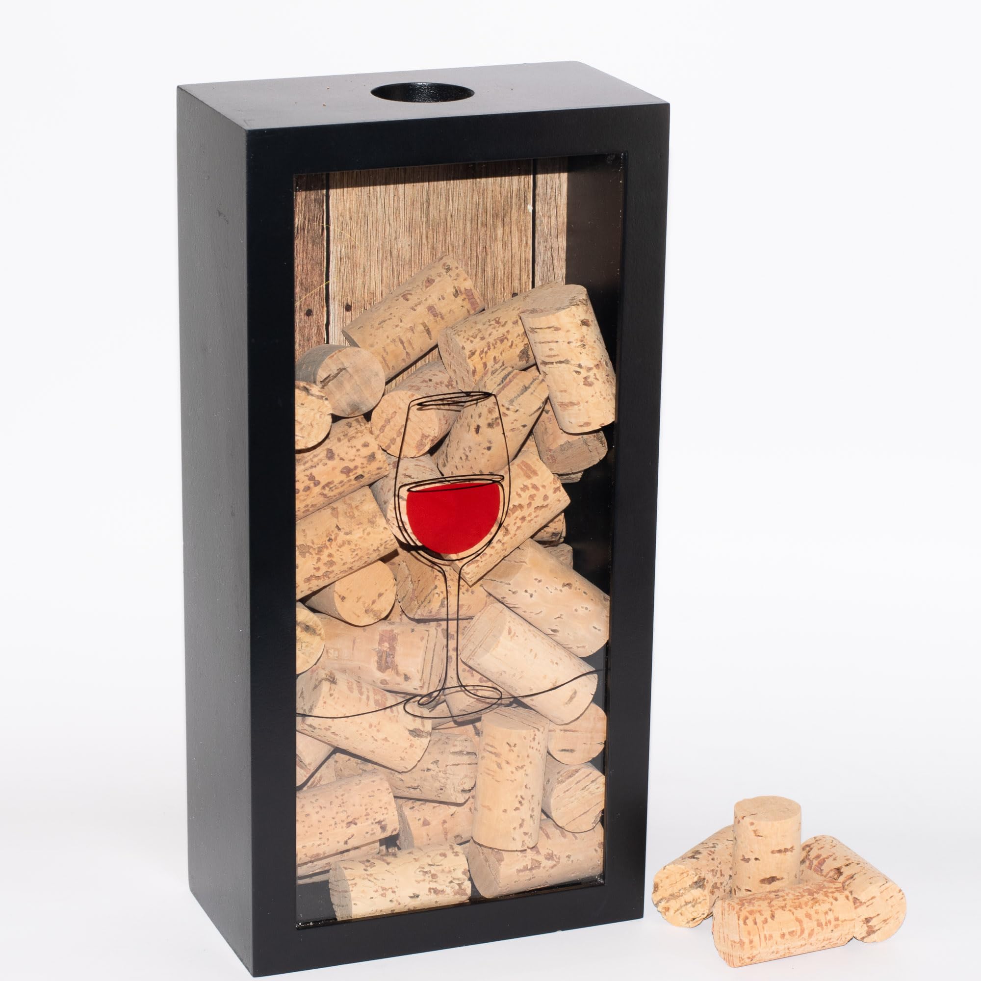 Handmade Wine Cork Shadow Box: Pine Wood Wine Glass Design - Etsy, image size:2000x2000