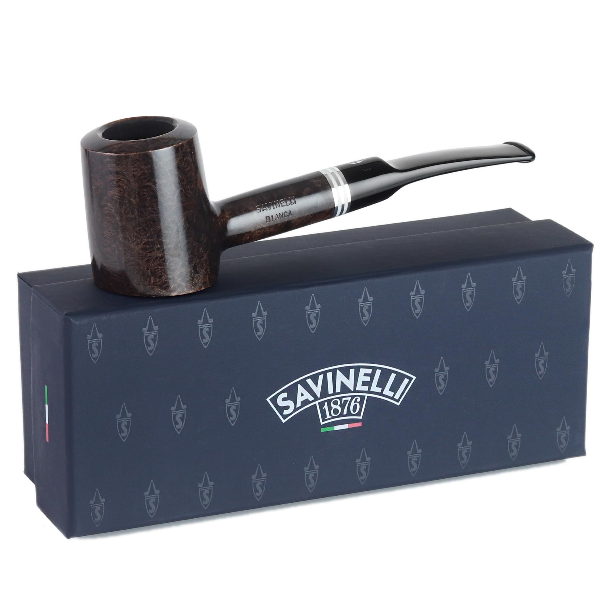 Savinelli Bianca 310 KS - Handmade Italian Wood Briar Pipe, 6mm, Poker Shaping, Polished Finish