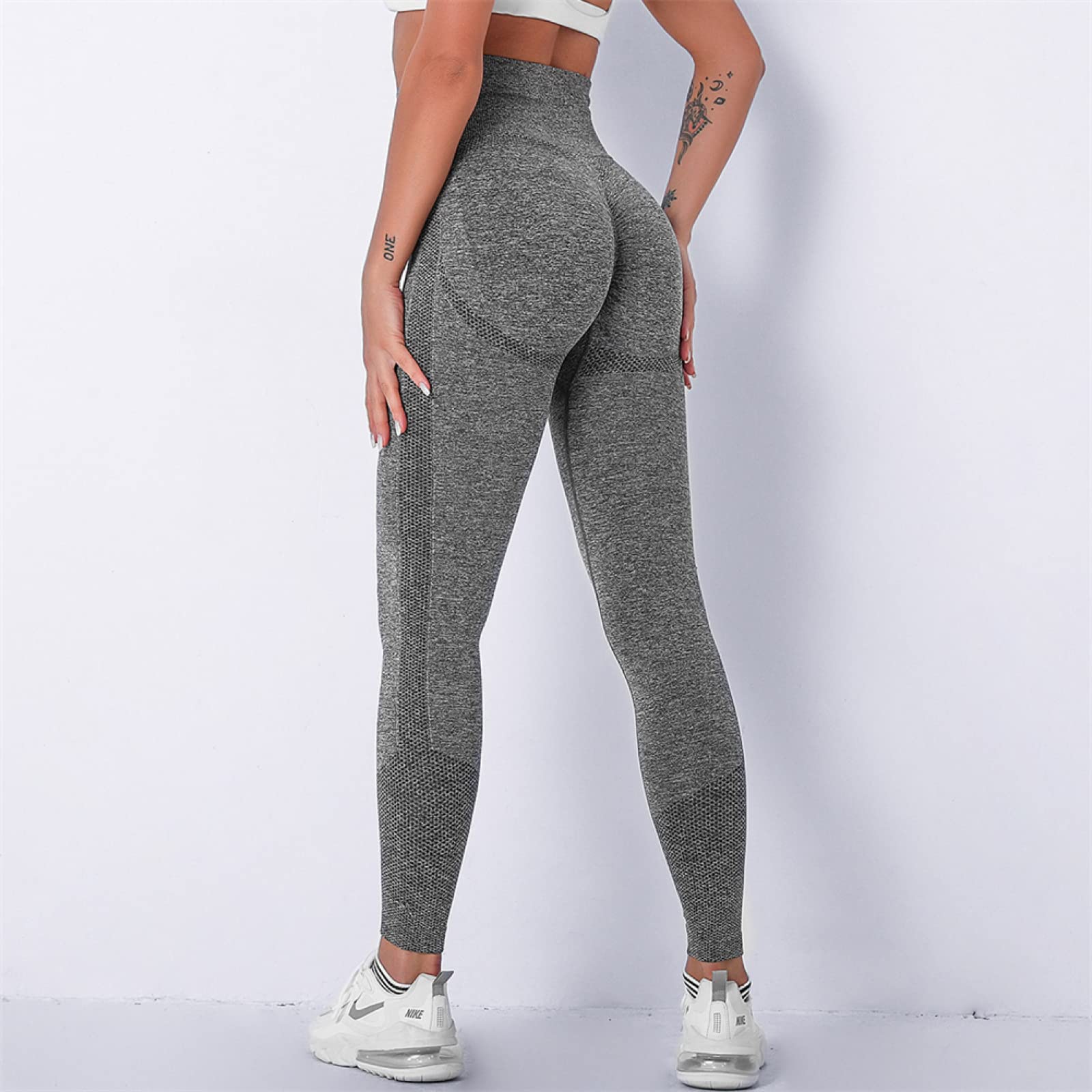 Nahtlose Yogahose Bubble Butt Push Up Sport Leggings Gym Fitness Kompressionsstrumpfhose Workout Laufhose,Farbe2,m