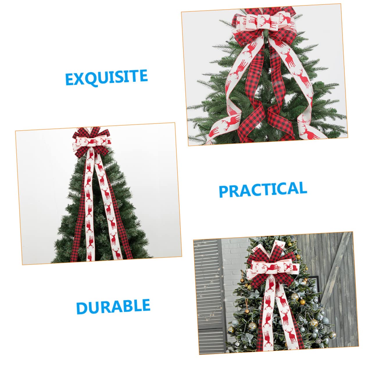 Cabilock 3st Weihnachtsbaumschleife Schaufenster-schleifenknoten Schleifen Für Kränze Weihnachts-DIY-Ornament-Accessoire Weihnachtsdekorativer Bogen Weihnachts-Topper-Schleife Kranzbögen