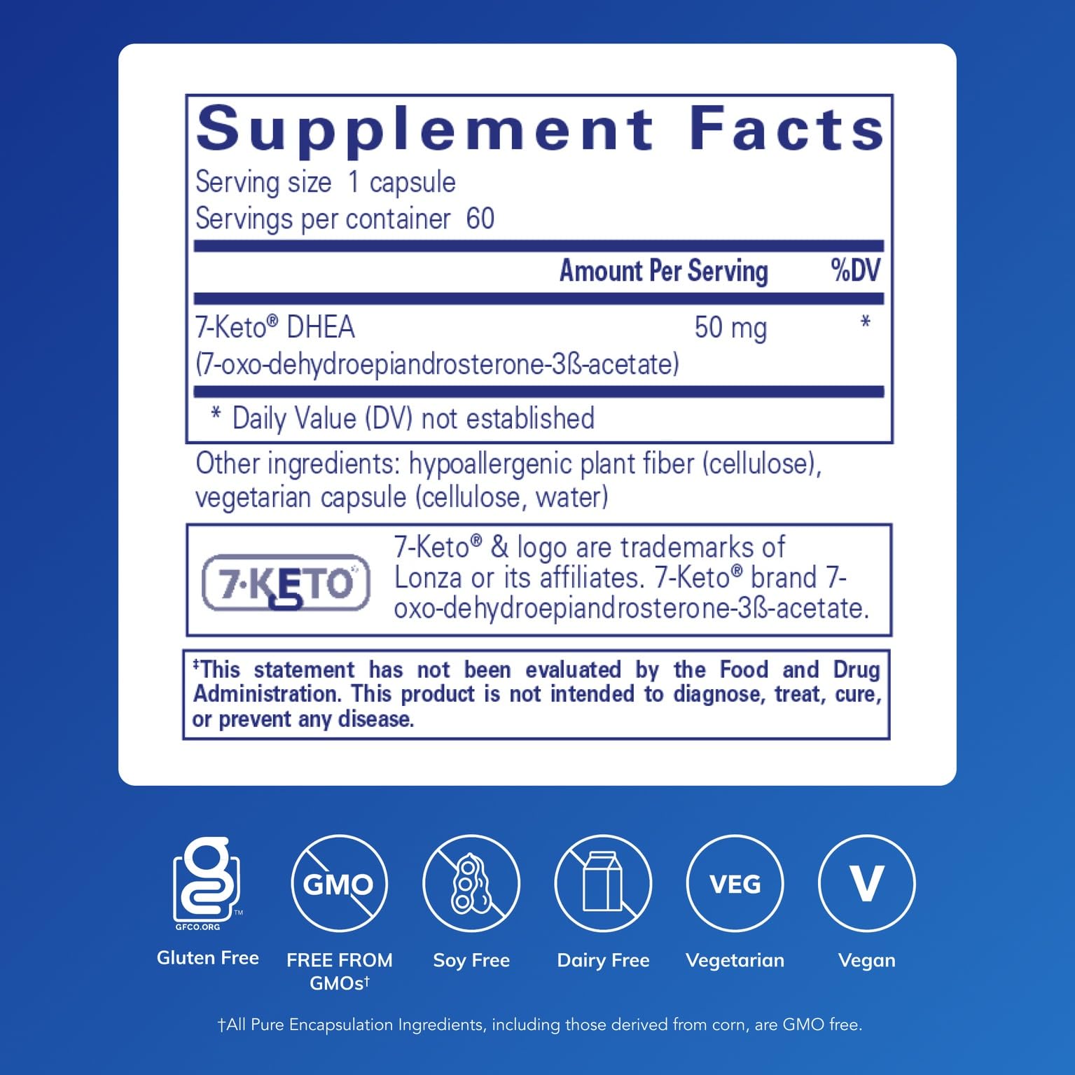 Pure Encapsulations 7-Keto DHEA 50 mg, 60 Capsules — Amazon image 2