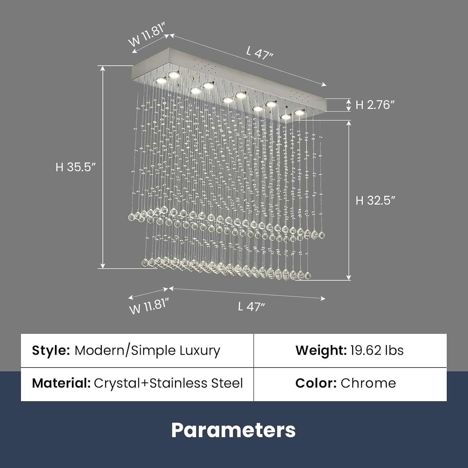 Detailed product dimensions diagram